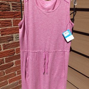 NWT COLUMBIA Pink Omni-Shade Drawstring Dress L